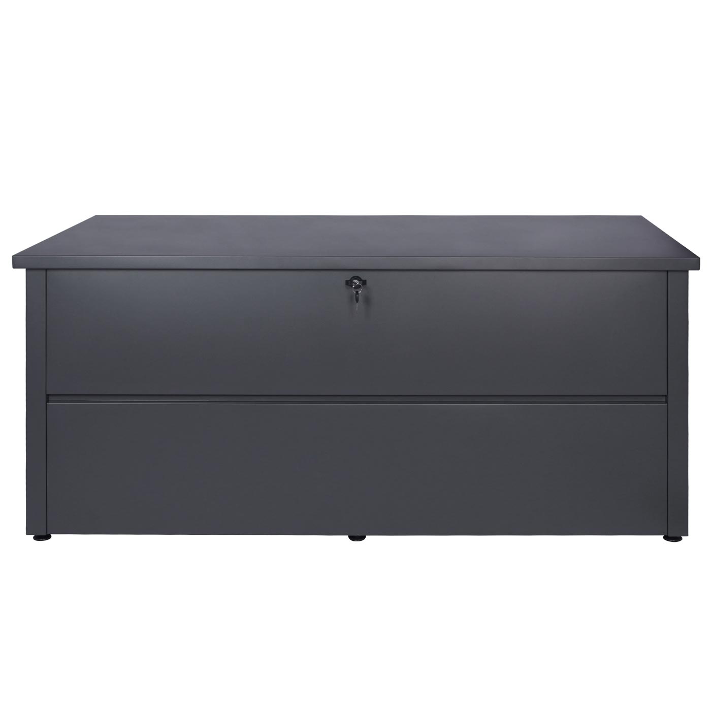 Tuinkist MCW-J56, opbergkist gewatteerd, waterdicht metaal roestvrij staal 69x165x85cm 692l ~ antraciet