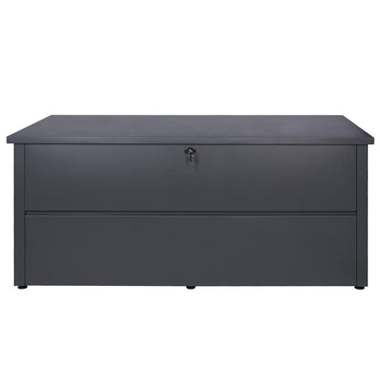 Tuinkist MCW-J56, opbergkist gewatteerd, waterdicht metaal roestvrij staal 69x165x85cm 692l ~ antraciet