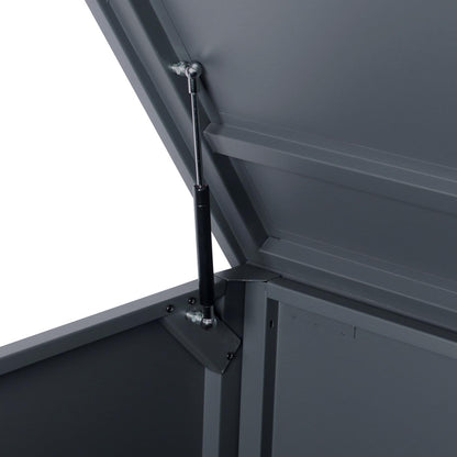 Tuinkist MCW-J56, opbergkist gewatteerd, waterdicht metaal roestvrij staal 69x165x85cm 692l ~ antraciet