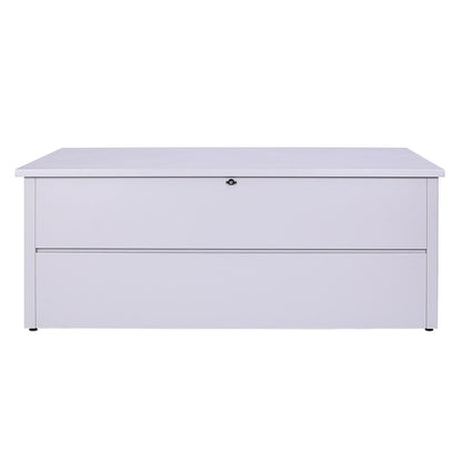 Tuinkist MCW-J56, opbergkist kussenkist, waterdicht metaal roestvrij staal 69x165x85cm 692l ~ lichtgrijs