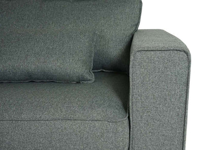 Hoekbank MCW-J58, bank met voetenbank links, Made in EU, waterafstotend 295cm ~ stof/textiel grijs