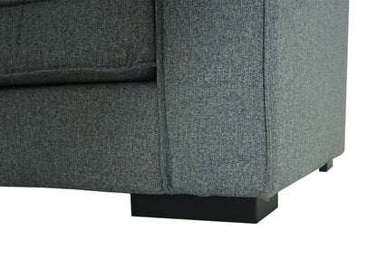 Hoekbank MCW-J58, bank met voetenbank links, Made in EU, waterafstotend 295cm ~ stof/textiel grijs