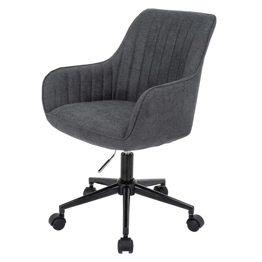 Bureaustoel MCW-J62, bureaustoel bureaustoel fauteuil, stof/textiel met armleuningen ~ antraciet