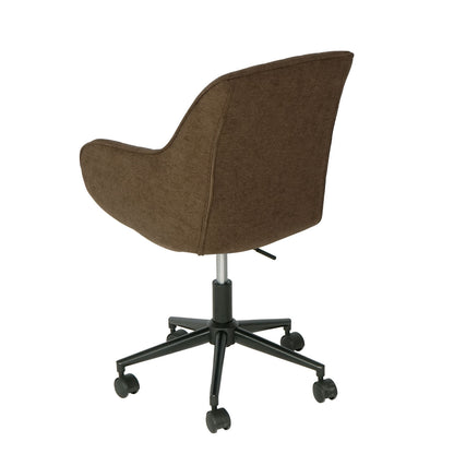 Bureaustoel MCW-J62, bureaustoel bureaustoel fauteuil, stof/textiel met armleuningen ~ bruin