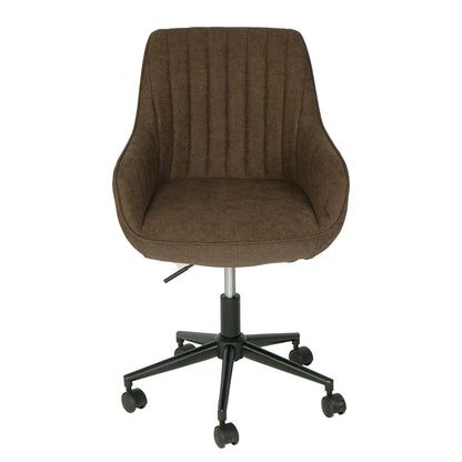 Bureaustoel MCW-J62, bureaustoel bureaustoel fauteuil, stof/textiel met armleuningen ~ bruin