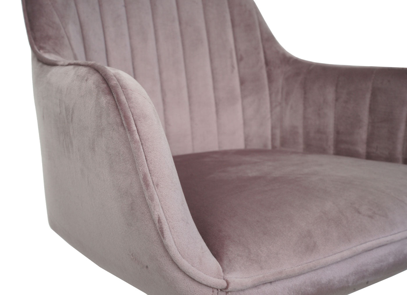 Bureaustoel MCW-J62, bureaustoel bureaustoel fauteuil stoel, fluweel met armleuning gouden voet ~ roze