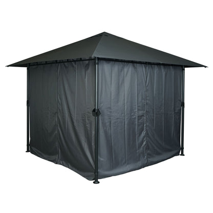 Pergola MCW-J63, tuinpaviljoen terrasoverkapping met zijwand 3x3m ~ antraciet