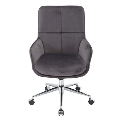 Bureaustoel MCW-J64, bureaustoel bureaustoel fauteuil, in hoogte verstelbaar fluweel MVG ~ donkergrijs
