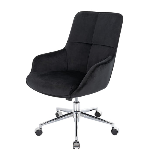 Bureaustoel MCW-J64, bureaustoel bureaustoel fauteuil, in hoogte verstelbaar fluweel MVG ~ zwart