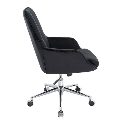 Bureaustoel MCW-J64, bureaustoel bureaustoel fauteuil, in hoogte verstelbaar fluweel MVG ~ zwart