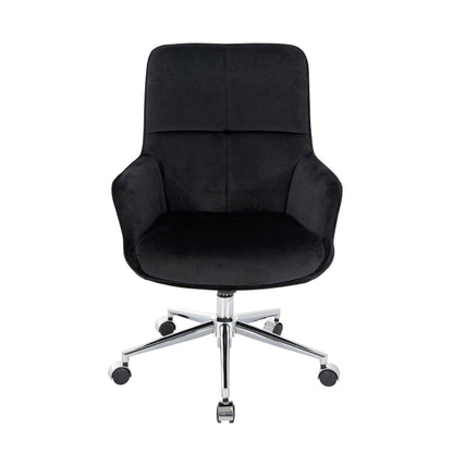 Bureaustoel MCW-J64, bureaustoel bureaustoel fauteuil, in hoogte verstelbaar fluweel MVG ~ zwart