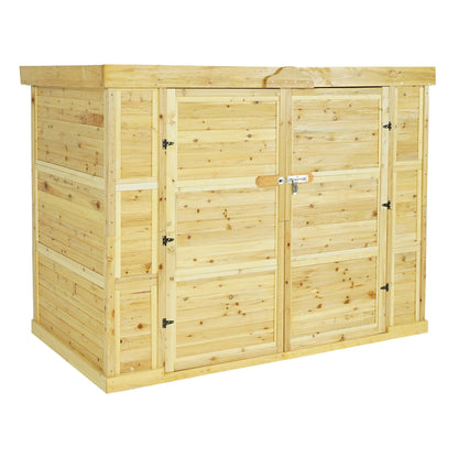 2-fietsengarage MCW-H63b, fietsbox gereedschapshok, afsluitbaar 155x205x107cm ~ bruin