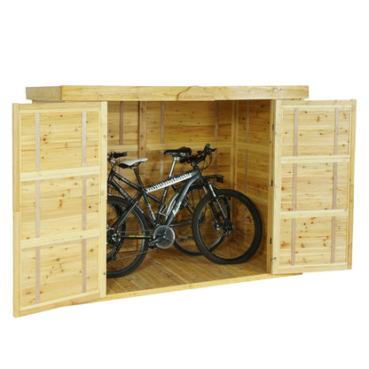 2-fietsengarage MCW-H63b, fietsbox gereedschapshok, afsluitbaar 155x205x107cm ~ bruin