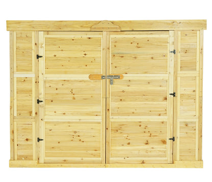2-fietsengarage MCW-H63b, fietsbox gereedschapshok, afsluitbaar 155x205x107cm ~ bruin