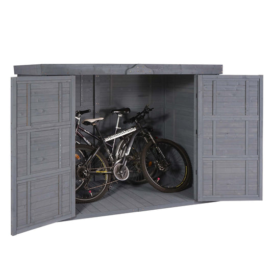 2-fietsengarage MCW-H63b, fietsbox gereedschapshok, afsluitbaar 155x205x107cm ~ grijs