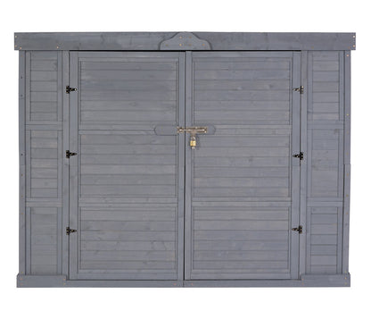 2-fietsengarage MCW-H63b, fietsbox gereedschapshok, afsluitbaar 155x205x107cm ~ grijs