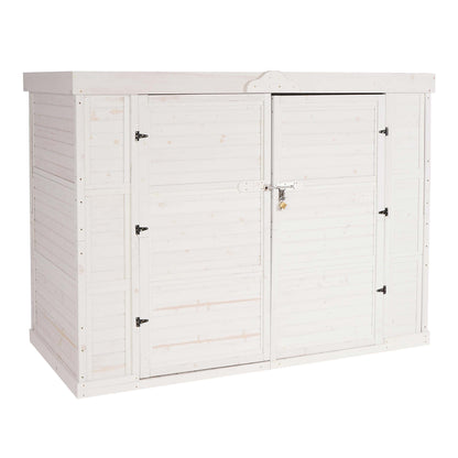 2-fietsengarage MCW-H63b, fietsbox gereedschapshok, afsluitbaar 155x205x107cm ~ wit