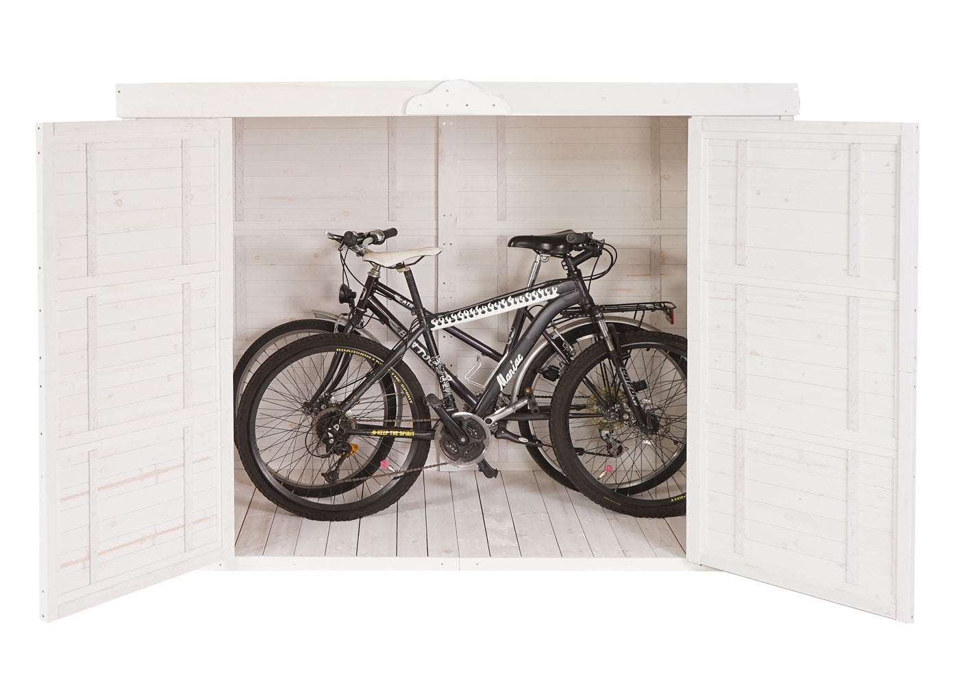 2-fietsengarage MCW-H63b, fietsbox gereedschapshok, afsluitbaar 155x205x107cm ~ wit