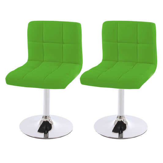 Set van 2 eetkamerstoelen Bureaustoel Stoel Kavala kunstleer chroom ~ groen
