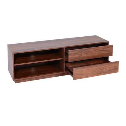 TV-rek MCW-J78, TV-tafel lowboard ladekast, lade, MDF 42x140x40cm ~ walnoot look