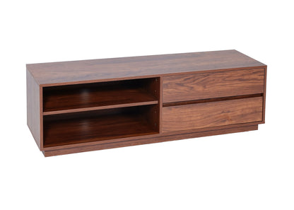 TV-rek MCW-J78, TV-tafel lowboard ladekast, lade, MDF 42x140x40cm ~ walnoot look