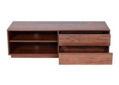 TV-rek MCW-J78, TV-tafel lowboard ladekast, lade, MDF 42x140x40cm ~ walnoot look