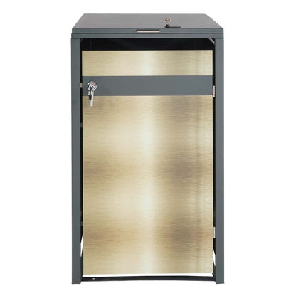1 deksel afvalbak MCW-J82, afvalbak, uitbreidbaar, metaal 32kg, antraciet ~ goud
