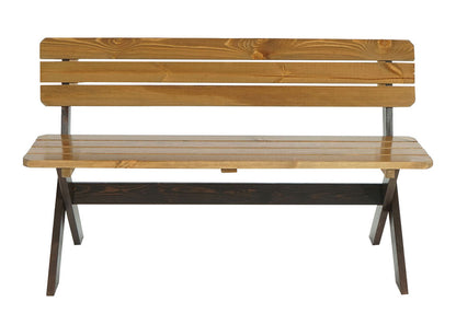 Tuinbank MCW-J83, parkbank houten bank, massief hout MVG-gecertificeerd 148cm ~ bruin, grenen donkerbruin