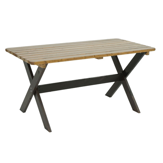 Tafel MCW-J83, tuintafel houten tafel, massief hout MVG-gecertificeerd 149cm ~ bruin, grenen donkerbruin