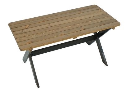 Tafel MCW-J83, tuintafel houten tafel, massief hout MVG-gecertificeerd 149cm ~ bruin, grenen donkerbruin