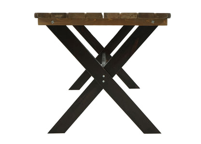 Tafel MCW-J83, tuintafel houten tafel, massief hout MVG-gecertificeerd 149cm ~ bruin, grenen donkerbruin