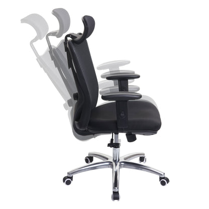 Bureaustoel MCW-J86, bureaustoel, ergonomisch, verstelbare lendensteun 150kg belastbaar ~ zonder voetsteun, zwart