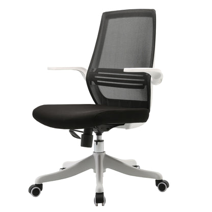 Moderne bureaustoel MCW-J88, bureaustoel, ergonomisch ademend, taillesteun, hefbare armleuning ~ zwart