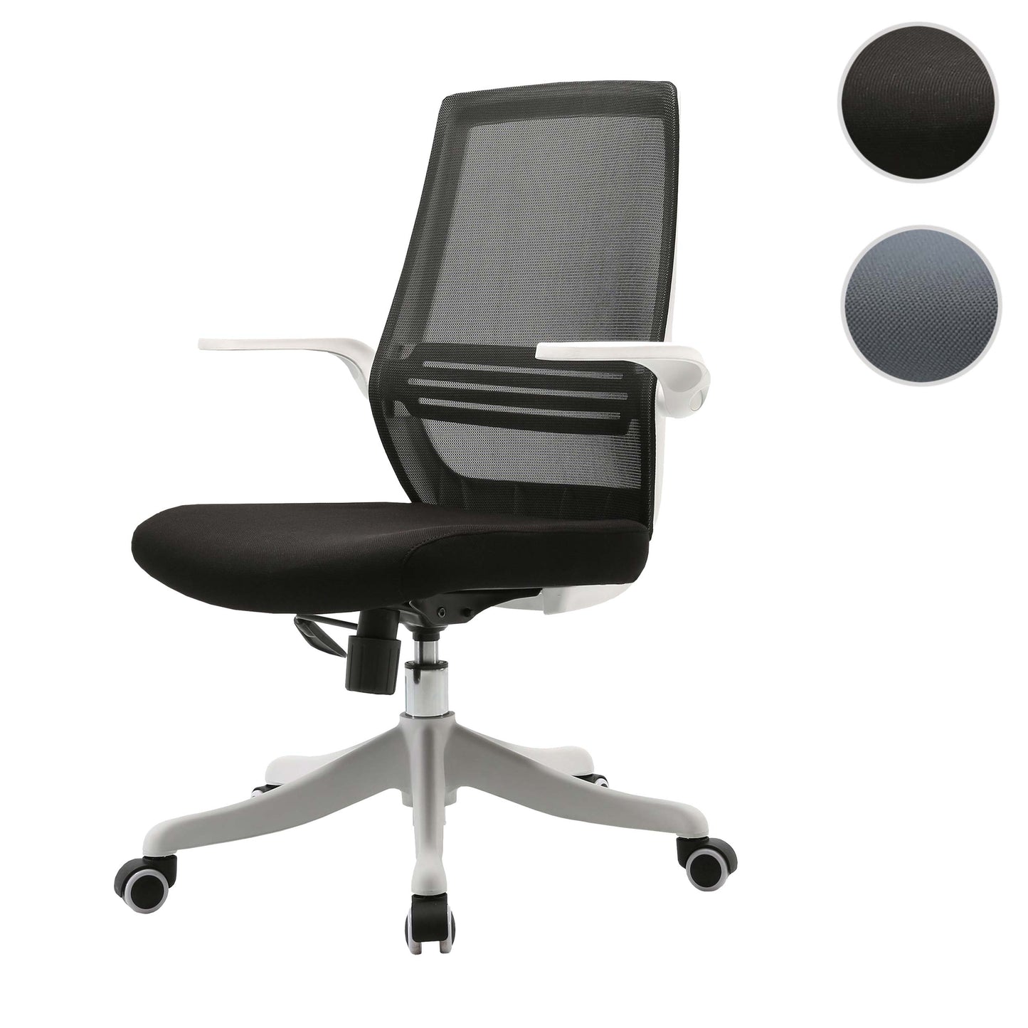 SIHOO Moderne ergonomische bureaustoel, bureaustoel, ademend, taillesteun, opklapbare armleuning ~ zwart
