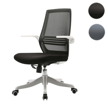 SIHOO Moderne ergonomische bureaustoel, bureaustoel, ademend, taillesteun, opklapbare armleuning ~ zwart
