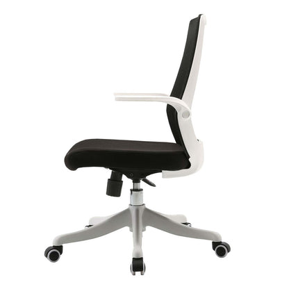 Moderne bureaustoel MCW-J88, bureaustoel, ergonomisch ademend, taillesteun, hefbare armleuning ~ zwart