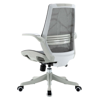 SIHOO bureaustoel bureaustoel, ergonomische S-vormige rugleuning, taillesteun opklapbare armleuning ~ grijs