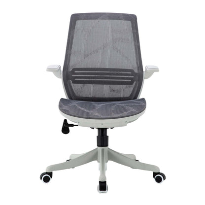 SIHOO bureaustoel bureaustoel, ergonomische S-vormige rugleuning, taillesteun opklapbare armleuning ~ grijs