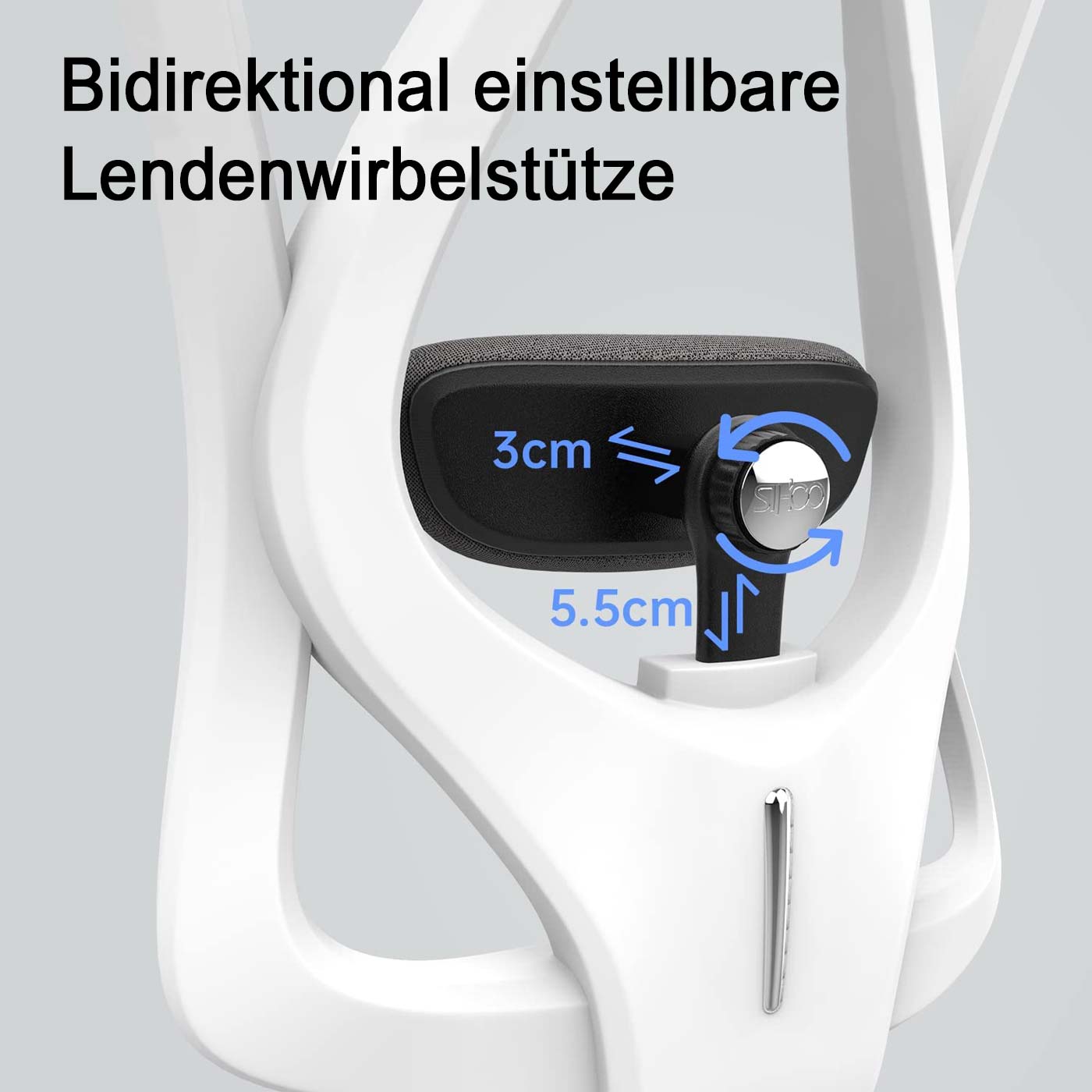 SIHOO bureaustoel bureaustoel, ergonomisch, verstelbare armleuning, 150kg belastbaar ~ bekleding zwart, frame zwart