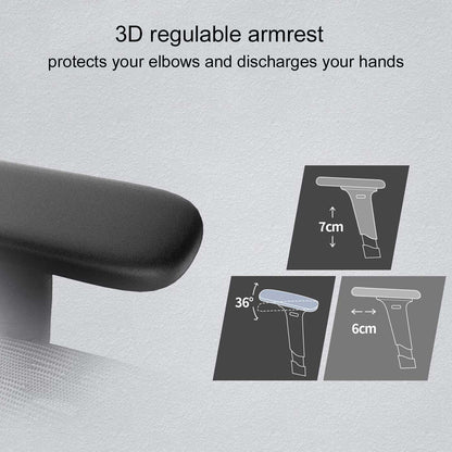 SIHOO bureaustoel bureaustoel, ergonomisch, verstelbare armleuning, 150kg belastbaar ~ bekleding zwart, frame zwart