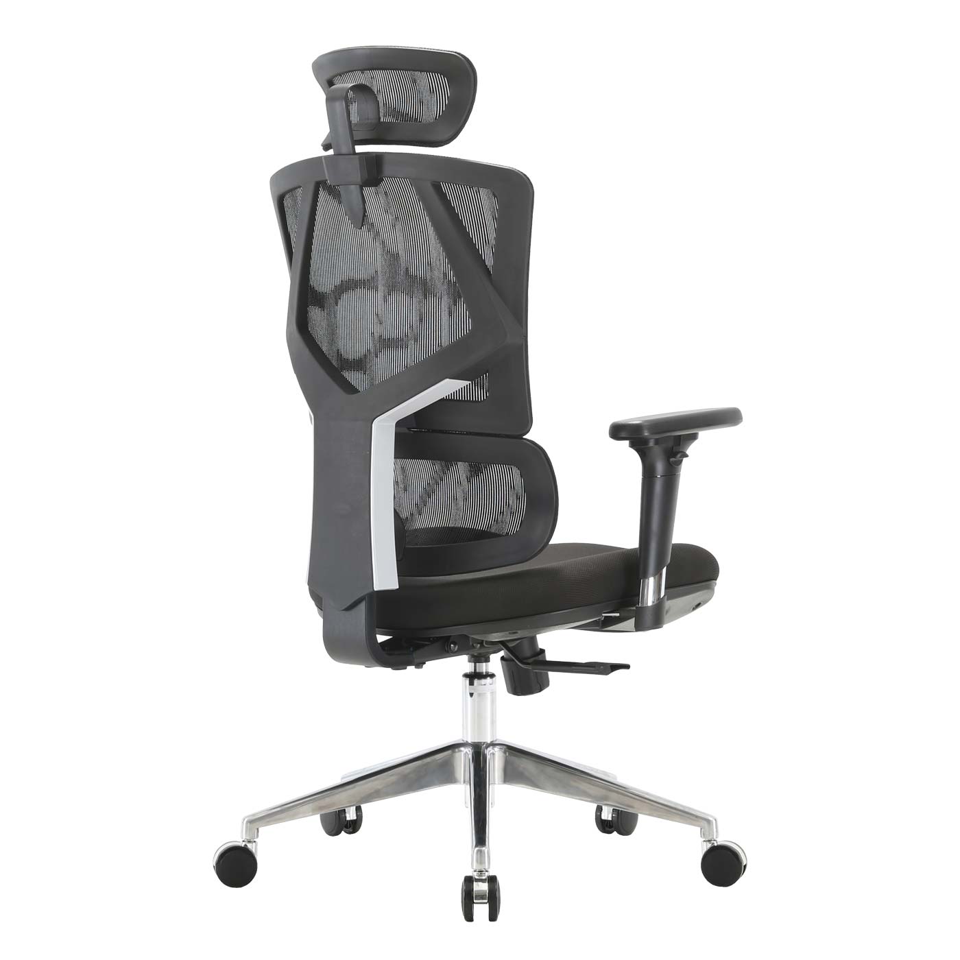 SIHOO bureaustoel bureaustoel ergonomisch, lendensteun hoge rugleuning 3D armleuningen ~ zwart gestoffeerd