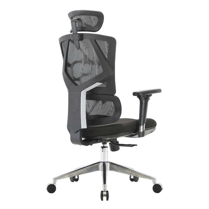 SIHOO bureaustoel bureaustoel ergonomisch, lendensteun hoge rugleuning 3D armleuningen ~ zwart gestoffeerd