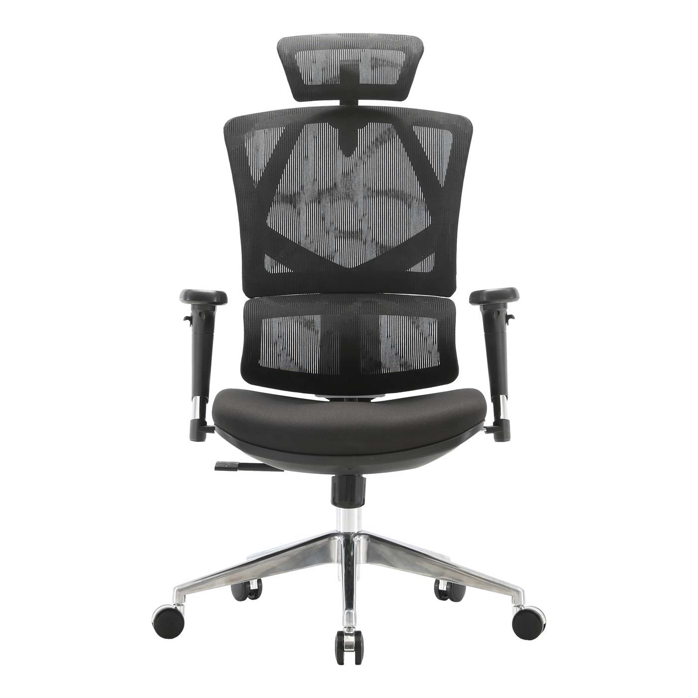 SIHOO bureaustoel bureaustoel ergonomisch, lendensteun hoge rugleuning 3D armleuningen ~ zwart gestoffeerd