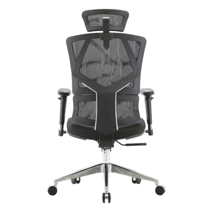 SIHOO bureaustoel bureaustoel ergonomisch, lendensteun hoge rugleuning 3D armleuningen ~ zwart gestoffeerd