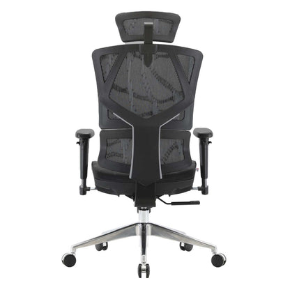 SIHOO bureaustoel bureaustoel ergonomisch, lendensteun hoge rugleuning 3D armleuningen ~ mesh zwart