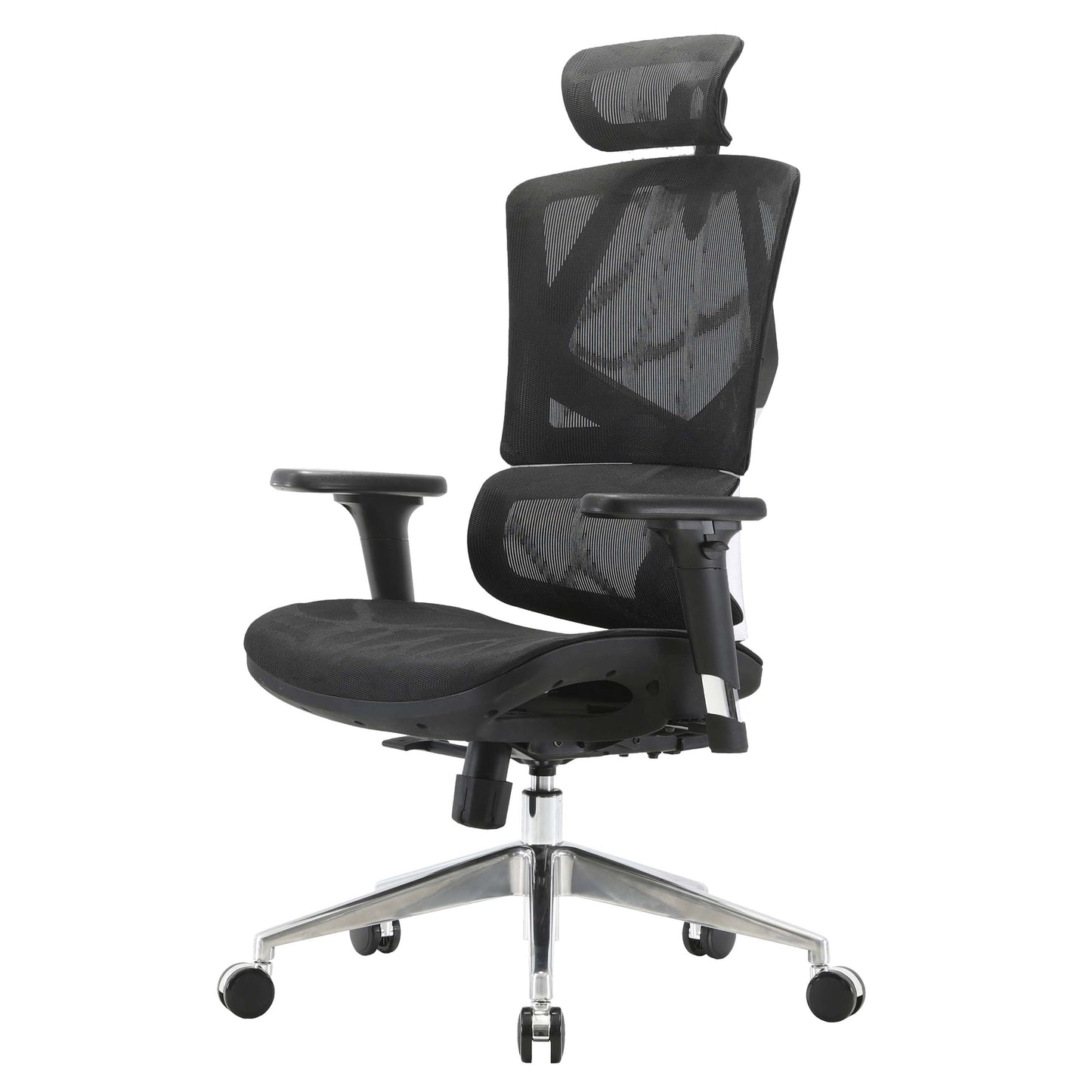 SIHOO bureaustoel bureaustoel ergonomisch, lendensteun hoge rugleuning 3D armleuningen ~ mesh zwart