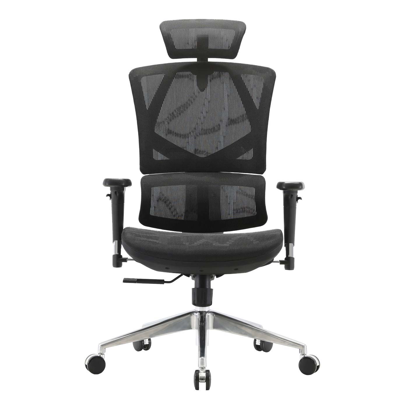SIHOO bureaustoel bureaustoel ergonomisch, lendensteun hoge rugleuning 3D armleuningen ~ mesh zwart