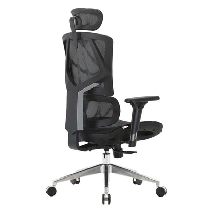 SIHOO bureaustoel bureaustoel ergonomisch, lendensteun hoge rugleuning 3D armleuningen ~ mesh zwart