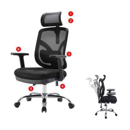 Bureaustoel MCW-J92, bureaustoel, ergonomisch, verstelbare lendensteun en armleuning ~ zwart