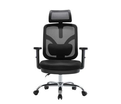 SIHOO bureaustoel bureaustoel, ergonomisch, verstelbare lendensteun en armleuning ~ zwart